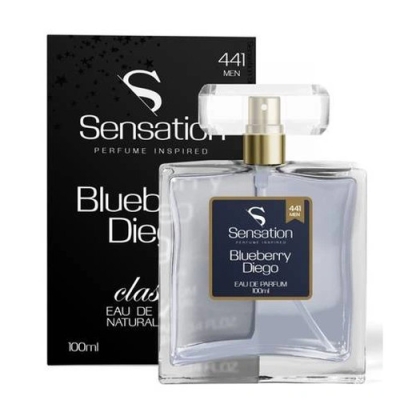Sensation 441 Men BlueBerry Diego - perfumy inspirowane zapachem Mr. Burberry Indigo , woda perfumowana 100 ml