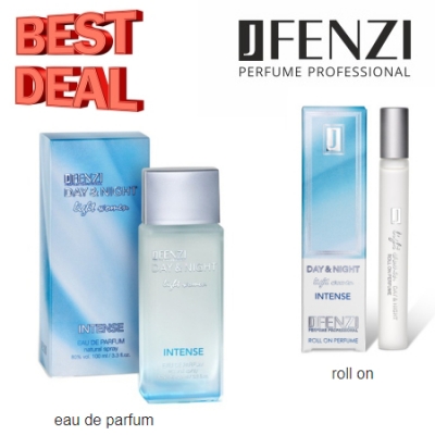 JFenzi Day & Night Light Intense, zestaw promocyjny, woda perfumowana, roll-on