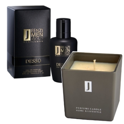 JFenzi Desso Gold Gentleman - zestaw promocyjny, woda perfumowana, świeca sojowa