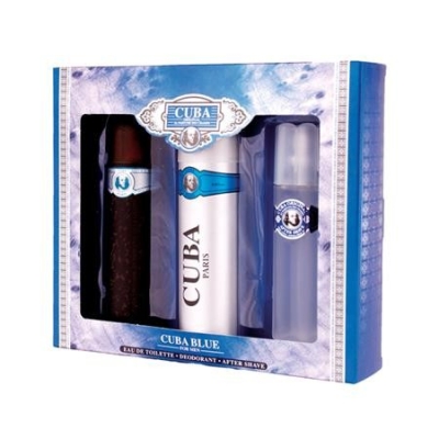 Cuba Blue - zestaw, woda toaletowa, dezodorant, woda po goleniu
