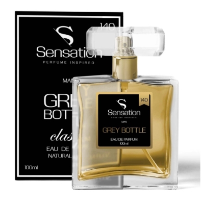 Sensation 140 Grey Bottle - perfumy inspirowane zapachem Hugo Boss No.6, woda perfumowana 100 ml