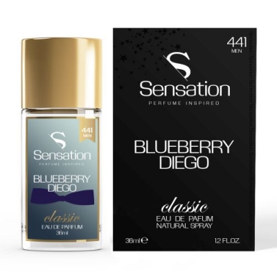 Sensation 441 Men BlueBerry Diego - perfumy inspirowane zapachem Mr. Burberry Indigo, woda perfumowana 36 ml