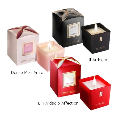 Świece sojowe JFenzi o zapachu perfum - zestaw 3 świec, Lili Ardagio, Lili Ardagio Affection, Desso Mon Amie
